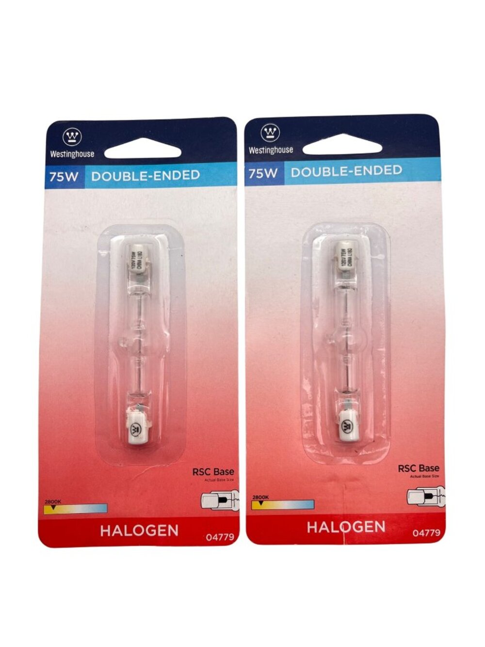 Westinghouse 75W Double-Ended Halogen Bulb RSC Base T3 120V Dimmable 2-Pack